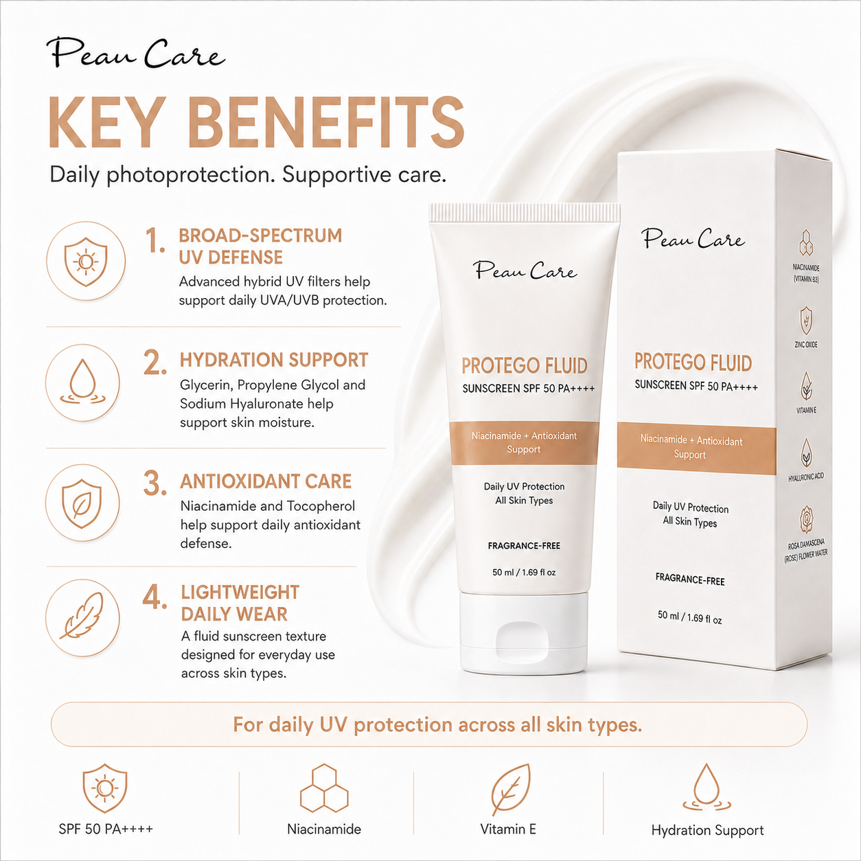 Protego Fluid Sunscreen SPF50 PA++++